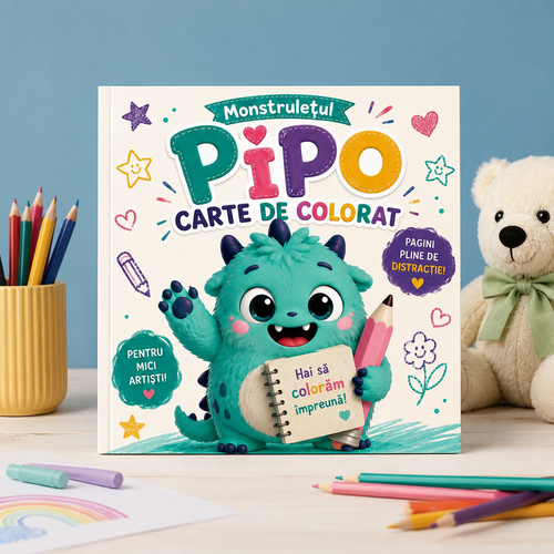 Pachet cu doua carti de colorat Pipo Paper, ideal pentru copii si adulti care vor sa coloreze impreuna.