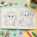 Doua carti de colorat premium Pipo Paper, perfecte pentru activitati creative in familie, acasa sau in vacanta.