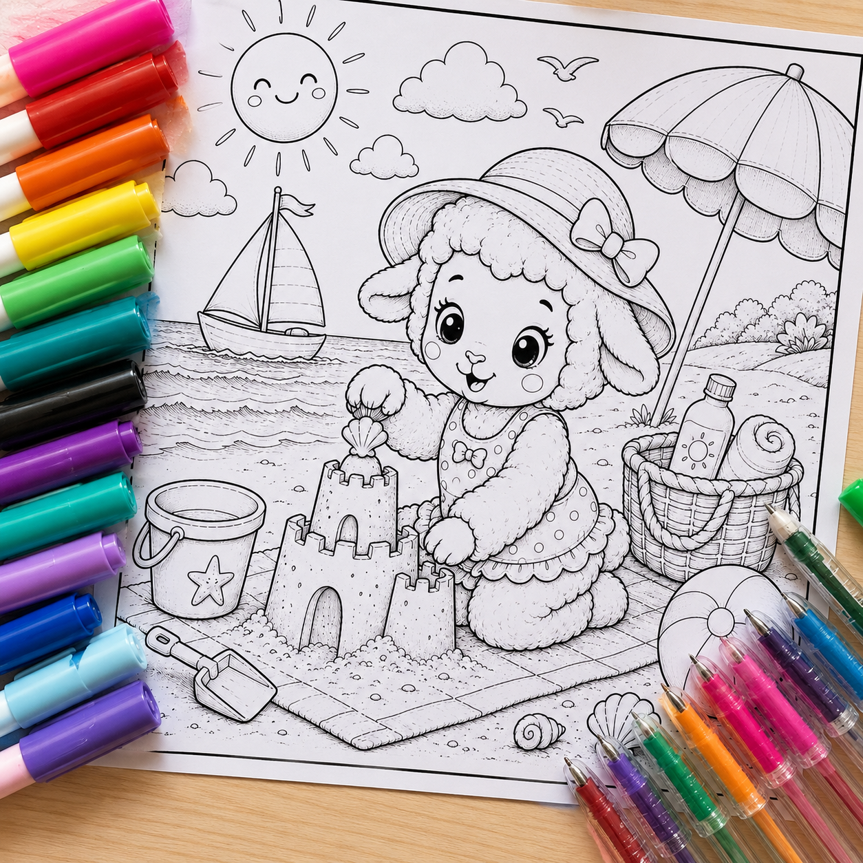 Interior carte de colorat Momente de liniște, cu pagini ilustrate pentru colorat, potrivite pentru copii, adulți și activități creative