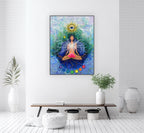 artă meditativă cu chakre, lotus și simboluri cosmice