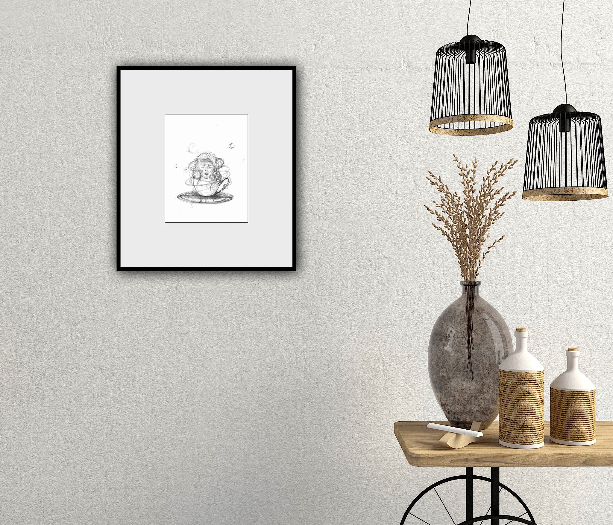 Grafică artistică Visul, print decorativ pe hârtie premium, potrivit pentru dormitor sau birou creativ.