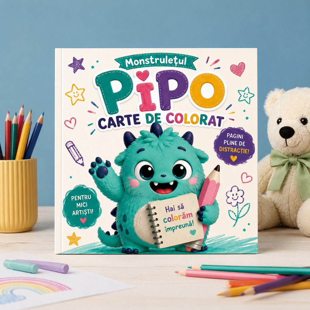carte de colorat monstruletul pipo